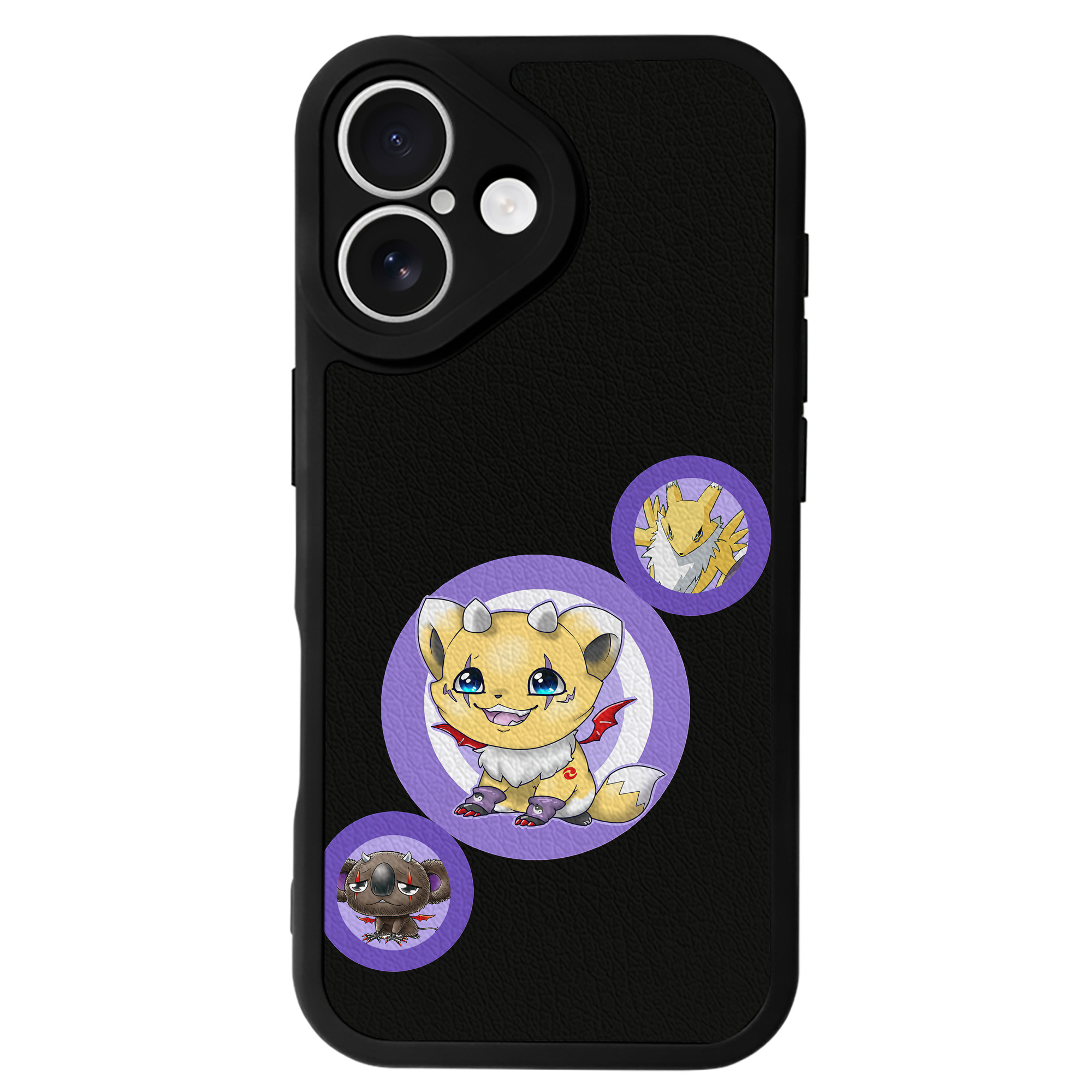 （画像用） Digimon デジタルモンスター/デジモン 【iPhone 16シリーズ対応】シリコンスマホケース（レザー調） 材質：シリコン